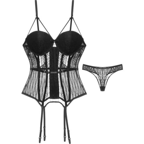 Erotic Shape Wear Set Body Shaper with G-string Thong Panties Waist Shaper