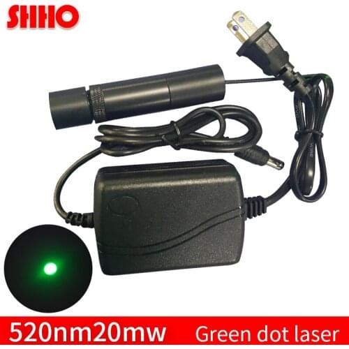 Long distance launch 520nm 20mw green dot laser module add power supply green point sight laser locator super bright small spot