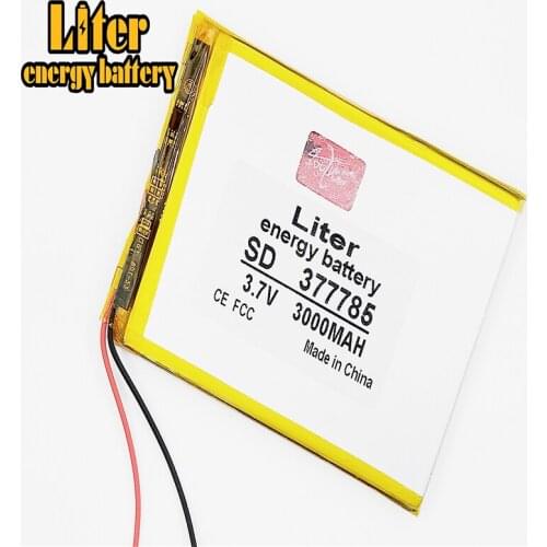 3.7V 3000mAh 377785 Lithium polymer Tablet Battery with protection board For Tablet PC