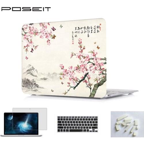 Ink Oil Painting style Laptop Hard Shell Case Cover Keyboard Skin Cover for MacBook Air Pro 13 15 Case 2018 Release A1990/A1989