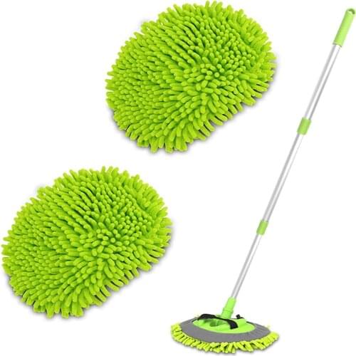 Microfiber Car Wash Brush Mop Mitt with 45" Aluminum Alloy Long Handle Car Cleaning Kit Brush Duster Scratch Free Cleaning Tool