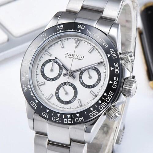 39MM Parnis Quartz Chronograph Watch Men Brand Luxury Pilot Business Waterproof Sapphire Crystal Mens Watch-PQ10