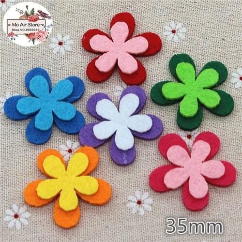 3.5CM Non-woven patches star two-double Felt Appliques for clothes Sewing Supplies diy craft ornament