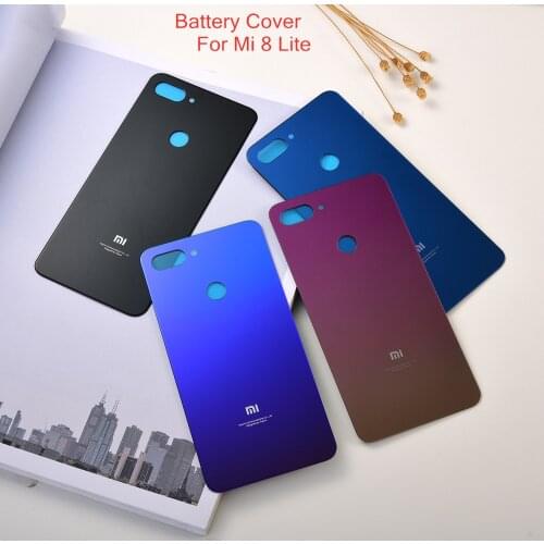 Mi 8 Lite Battery Cover Original 3D Glass Rear Housing Cover For Xiaomi 8lite Mi8 lite Back Door Replacement Hard Case with logo