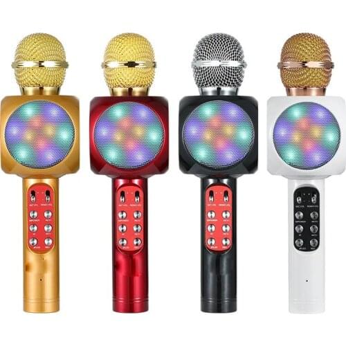 Portable Karaoke Microphone Handheld Wireless Condenser Microphone Audio Machine Home KTV For Music Playing Singing