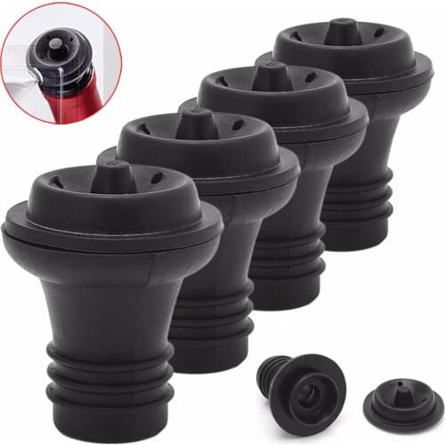 4 Pcs Rubber Vacuum Suction Bottle Stopper Vacuum Wine Pump Preserver Stoppers