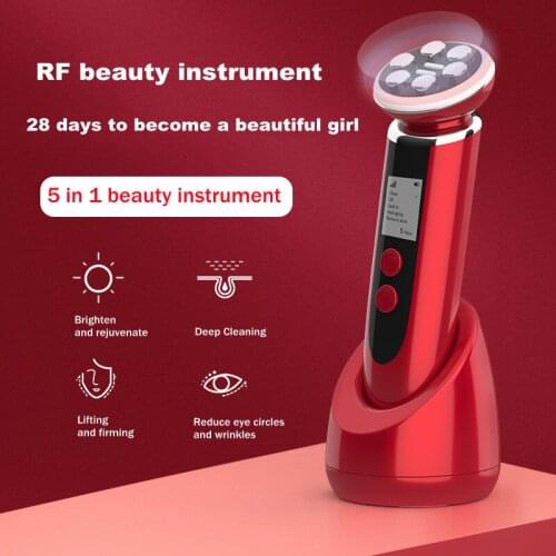 RF Beauty Instrument Hot and Cold Compress Home Care Facial Tightening Machine Facial Lifting Facial Massager EMS Beauty Machine