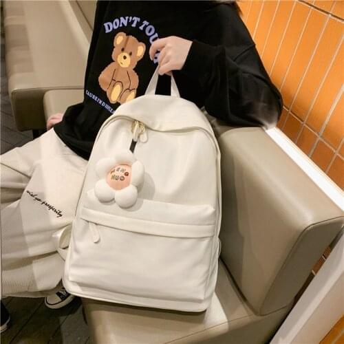 PU Backpack Autumn New Style Texture PU Solid Color Large Capacity Campus Student School Bag Outdoor Travel Men Women Backpack