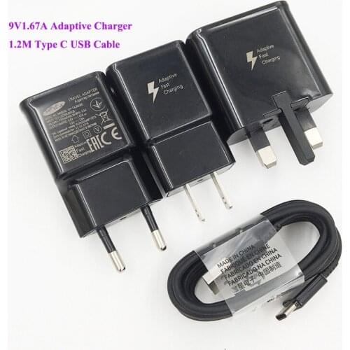 Samsung QC3.0 15W USB Adaptive Fast Wall Charger Quick Charge Adapter Type C Date Cable for Galaxy S9 S8 Plus W2019 Fold A50 A70