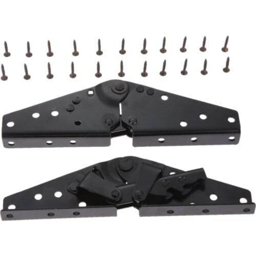 2pcs/1Pair Black Adjustable Sofa Hinge 3-Position Furniture Sofa Bed Angle Mechanism Hinges Furniture Hardware Fittings w/Screws