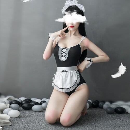 Sexy Maid Costumes Cosplay Leotard Nightclub Stage Clothing Rave Outfit Performance Dancing Clothes Dancewear Bodysuit YS1337