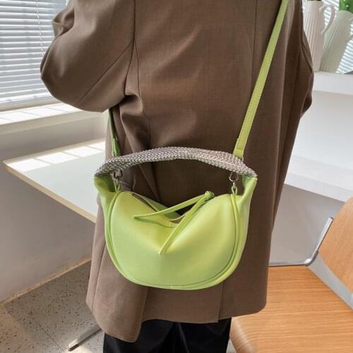 High Quality Leather Shoulder Bags for Women Purses Crossbody Bags Designer Satchel New Clutch Hobo Luxury Rhinestone Handbag