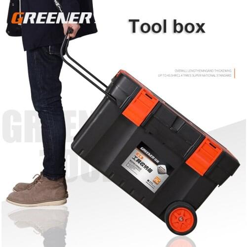 Tool Case Tooling Storage Box With Wheels Multifunctional Full Professional Toolbox Wheel Working Organizer Screws Large Tools