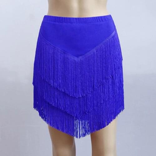Girls Latin Dance Performances Tassel Skirt Adult Children Practise Dance Skirt Dance Fringe Skirt Latin Ballroom Costume