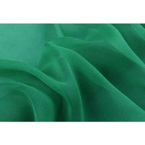 100% pure silk fabric georgette 8m/m 138cm 54" green color 59# lightweight soft tulle for dress or scarf