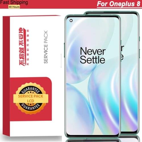 100% Original 6.55" Amoled Display For OnePlus 8 One Plus 8 LCD Screen+Touch Panel Digitizer For 1+8 1+ 8 IN2013 IN2017
