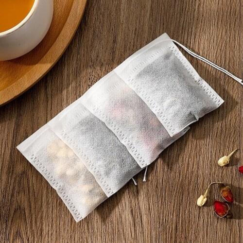 100 Pcs Disposable Tea Bags Filter Bags For Tea Infuser With String Heal Seal, Food Grade Non-woven Fabric Spice Filters Teabags