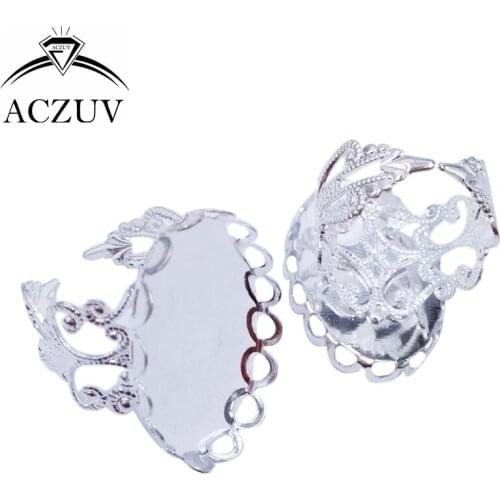 100pcs 13x18mm 18x25mm Adjustable Rings Base Blank Findings DIY Jewelry Accessories For Handicraft TJZT011