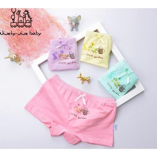 Cotton Kids Underwear Girls Soft Comfortable & Breathable Panties Cute Cartoon Printing Underpants for Baby Mixed Color 12Pcs