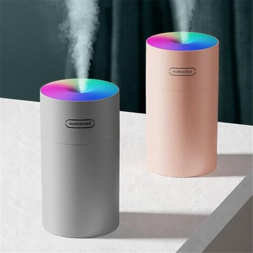270ML Large Spray Timer Shutdown USB Air Humidifier Colorful Night Light Silent Aroma Diffuser Pink/White/Grey