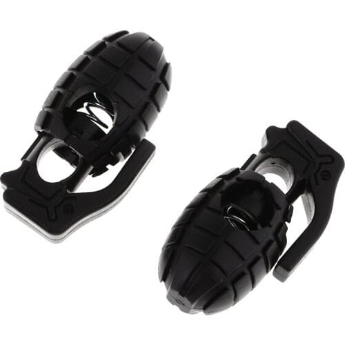 50x Black Plastic Single Barrel Cord Lock Drawstring Toggle Stoppers