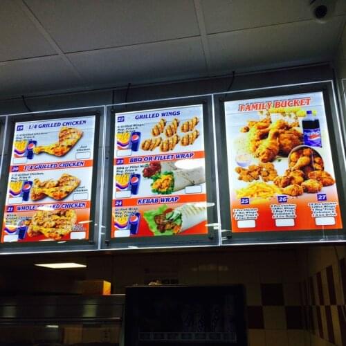 A2 led crystal frame light box for take away menu/advertising lightbox