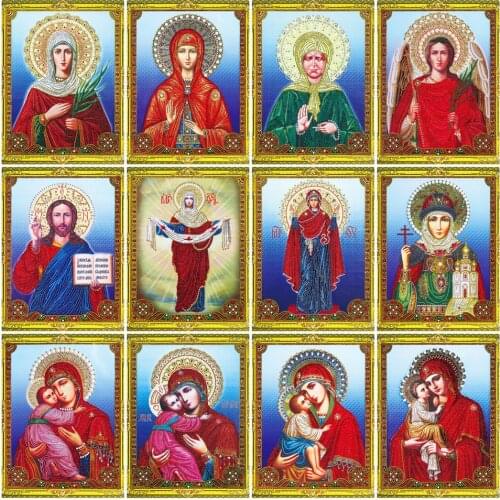AZQSD Diy Special Shaped Diamond Painting Cross Stitch Religion Icon Crystal Gift Mosaic Diamond Embroidery Jesus Rhinestones