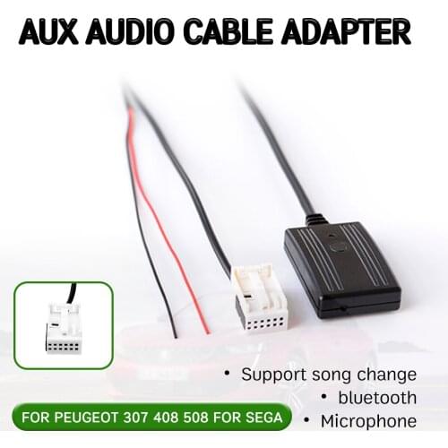 Bluetooth Aux Receiver Cable Adapter Hands-free Hifi Wireless Aux ModuleFor Peugeot 207 307 407 308 for Citroen C2 C3 RD4