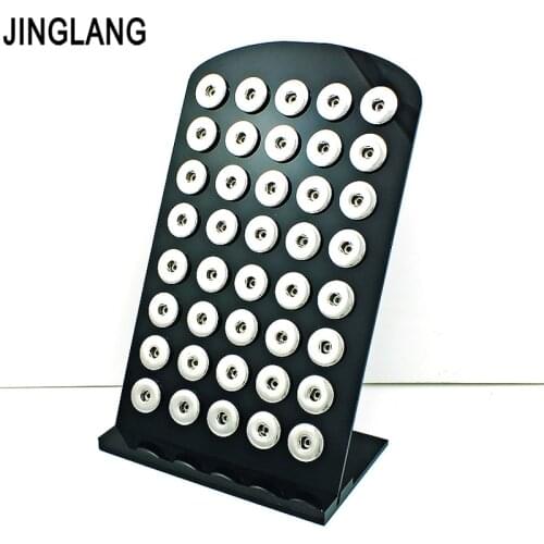 JINGLANG Brand New Display Stands Fashion Black Acrylic Interchange 18mm Snap Button Jewelry Display Case Board