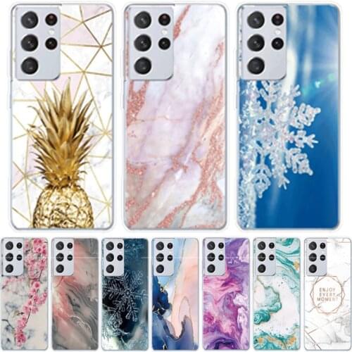Coque For Samsung Galaxy S21 Ultra 5G Case Soft Silicon Transparent Cover For Galaxy S21 Ultra 6.8 inch marble Capa for S21Ultra