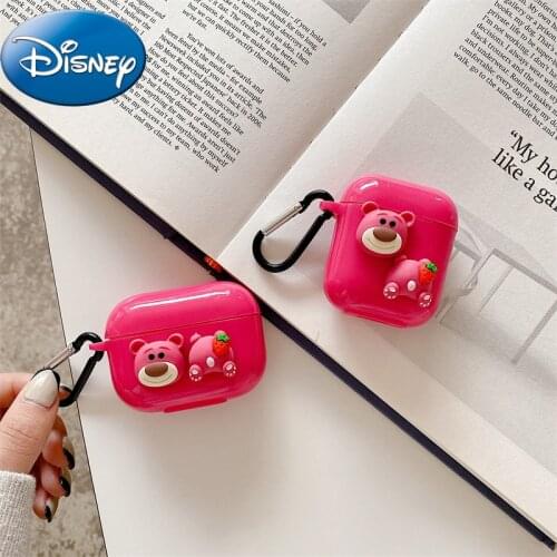 DIY Strawberry Bear Case For Apple Airpods 1/2 Protective Bluetooth Wireless Earphone Cover For Apple Air Pods Pro Charging Bags
