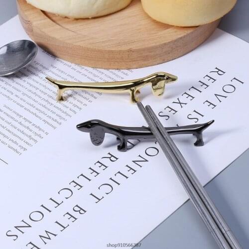 Zinc Alloy Lovely Dog Chopsticks Stand Rack Spoon Fork Knife Rest Storage Holder Decoration M23 21 Wholesales