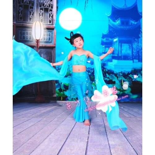 Hua Hen Fei Tian Little Flying Fairy Kids' Costume Girls' Hanfu Stage Clothing Photography Dance Costume Little Empress
