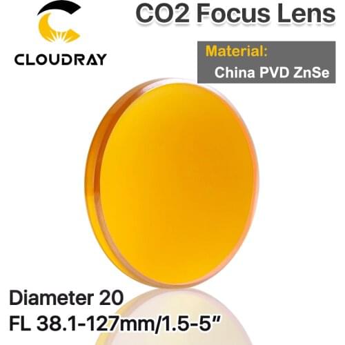 Cloudray China ZnSe Focus Lens Dia. 20mm FL 38.1-127mm 2.5" for CO2 Laser Engraving Cutting Machine by Other Shipping