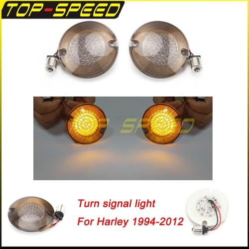 Motorcycles Yellow 3 1/4" Flat 1156 Cornering Lamp Turn Signal Light LED Inserts For Harley Electra Glide Road King Softail