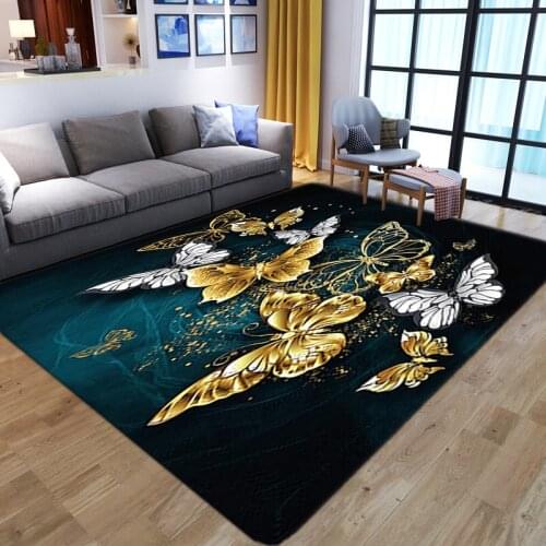 Cartoon Butterfly 3D print Carpets for living room bedroom large area rugs Flannel Nordic modern home bedside non-slip floor mat