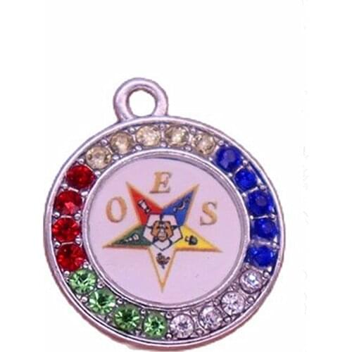 DOUBLE NOSE New Arrival Inlaid Order of the Eastern Star OES Charm sorority Mason Decor Jewelry Accessory DIY