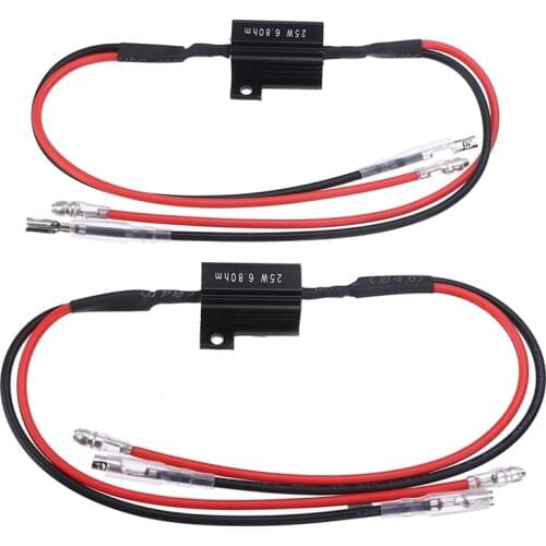 2PC Moto Resistance Power Resistor Load Decoding Resistor For LED Mini Turn Signal Flash No Flashing Repairing 25W 6.8Ohm