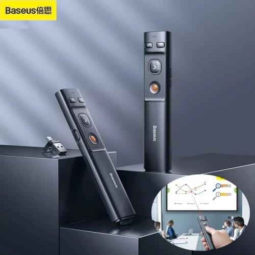 New Xiaomi Baseus Orange Point PPT Page Turning Pen (Red Light) USB+Type-C universal laser remote control plug and play