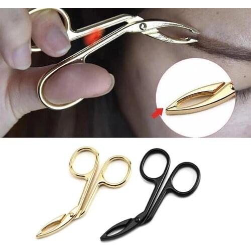 Stainless Steel Elbow Eyebrow Pliers Clip Scissors Tweezers Straight Pointed Professional Eyebrow Plucking Makeup Beauty Tools