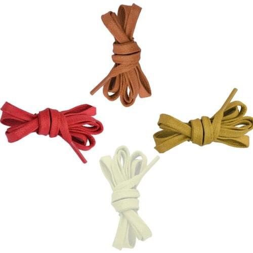 1 Pair Waxed Flat Shoelaces Waterproof Casual Shoes Laces Unisex Boots Beige 2019 New Fashion Lady Men Red Light Brown Shoelace