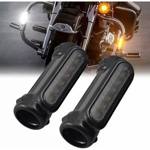 Motorcycle LED Turn Signal Bumper Anti-Collision Bar Guard LED Daytime Running Light for Cruiser Touring