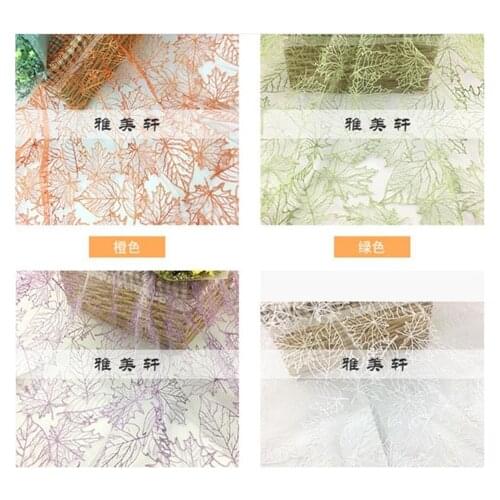 Three dimensional mesh lace sequins maple leaf / leaf evening dress wedding dress fabric DIY fabric