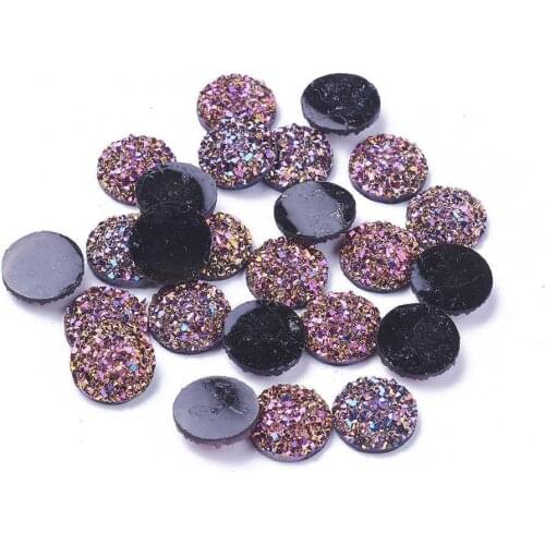 12mm Starry Bottoming Drill Ore Vug Concave-Convex Ornament Accessories DIY Jewelry Stickers round Resin Drill