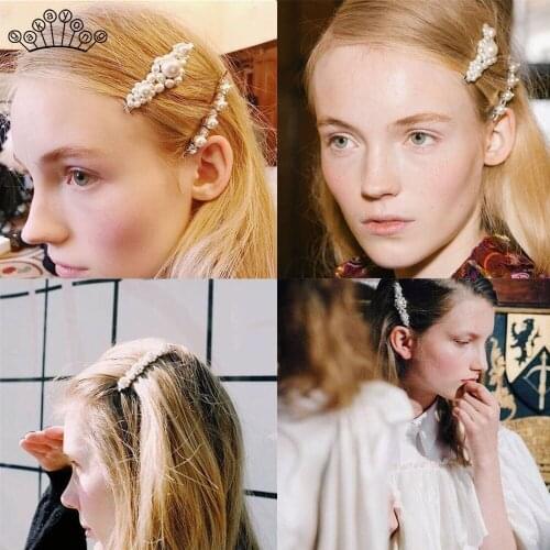 Hand Made Weave Pearl Hair Jewelry Barrettes Styling Tools Hair Pin For Women Hairwear Wedding Bridal Hair Accessories