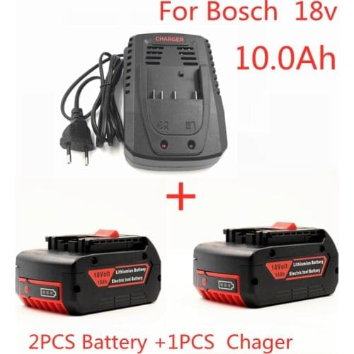 Charger for Bosch Electric Drill 18 V 10000 mAh Li-ion Battery BAT609, BAT609G, BAT618, BAT618G, BAT614, 2607336236 Charger