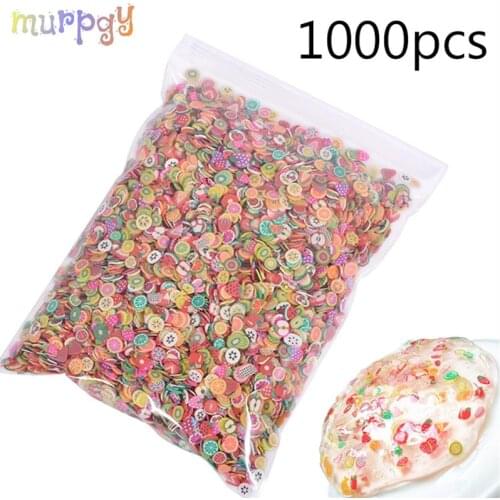 1000pcs Fruit Slices Addition For Nail Art Slime Fruit Charm Filler For diy Slime Accessories Lizun Supplies Decoration Toy