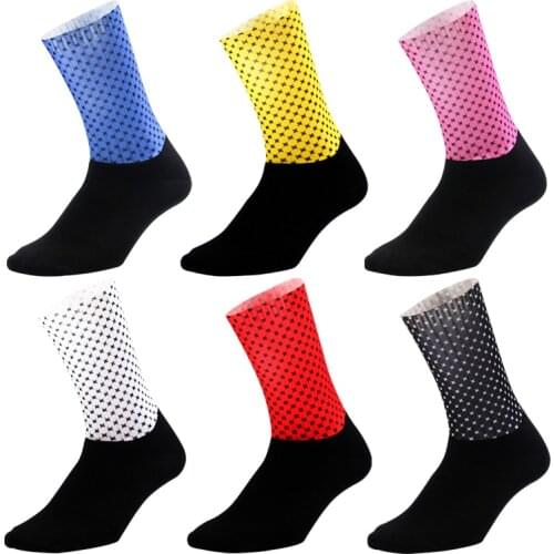 2020 profession Cycling Socks Slip Silicone Summer Aero Mens Coolmax Cycling Riding Bicycle Socks Breathbale Basketball Socks