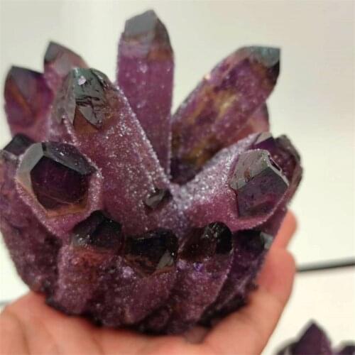 300-700g Natural purple ghost quartz crystal cluster healing crystals raw gemstone specimen for home&office decoration Synthetic
