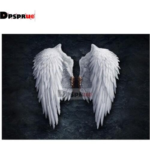 Dpsprue Full Square/Round Diamond Painting Cross Stitch Diamond 3D Embroidery Angel wings DIY 5D Moasic Home Decor Gift P19